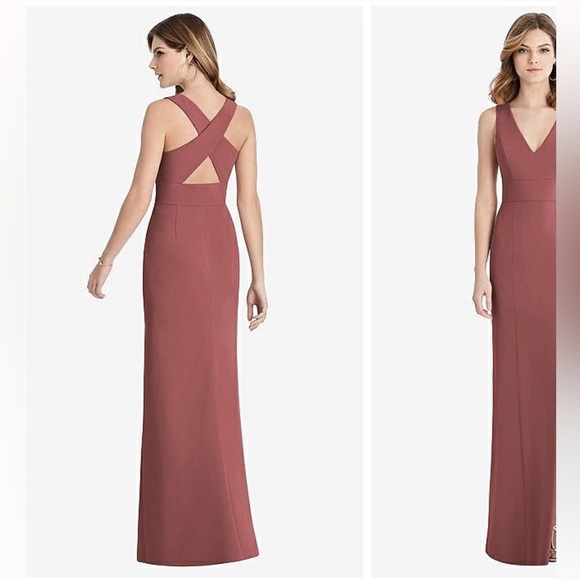 Dressy group - CRISS CROSS BACK TRUMPET W/ FRONT SLIT - ENGLISH ROSE - small - Picture 3 of 3